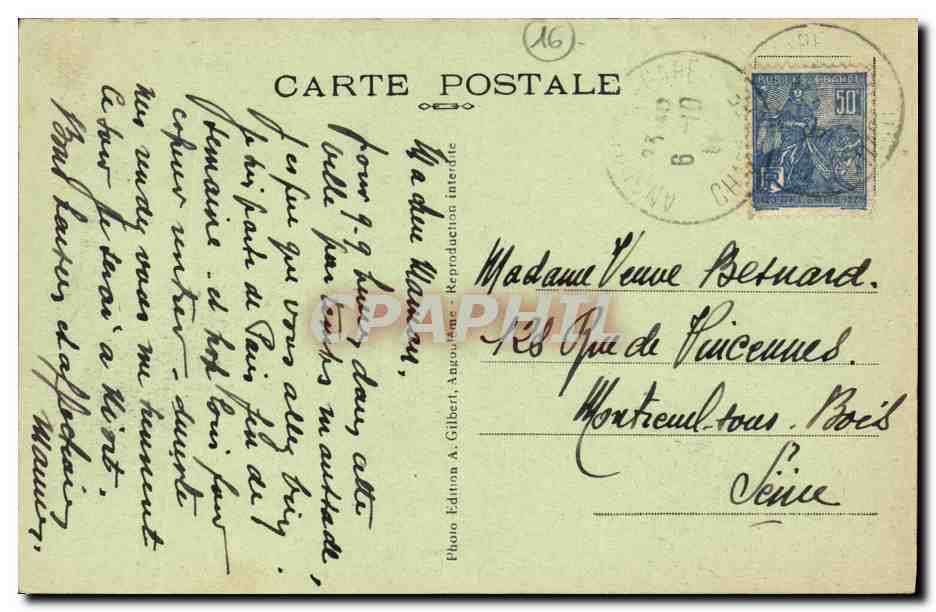 Angoulême - Faubourg et Port de l'Houmeau vus de la Place du Palet — A.G.A. - 671 — Reverso