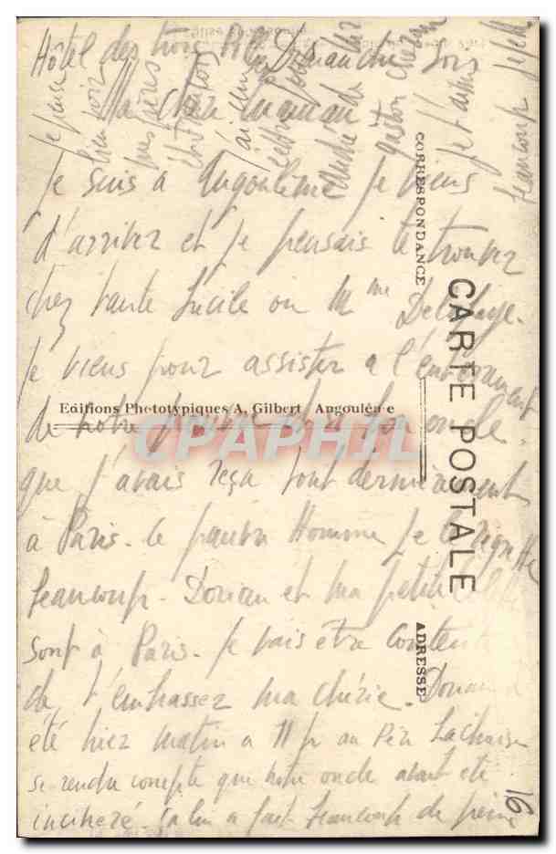 Angoulême (Charente) - Un Coin du Jardin Vert et Église St-Ausonne — A.G.A. 522 — Achterkant