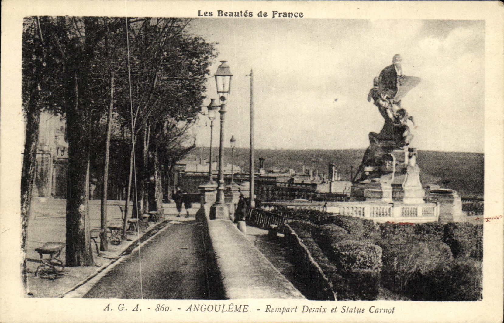 Angoulême — Rempart Desaix et Statue Carnot — Les Beautés de France, A.G.A. n°860