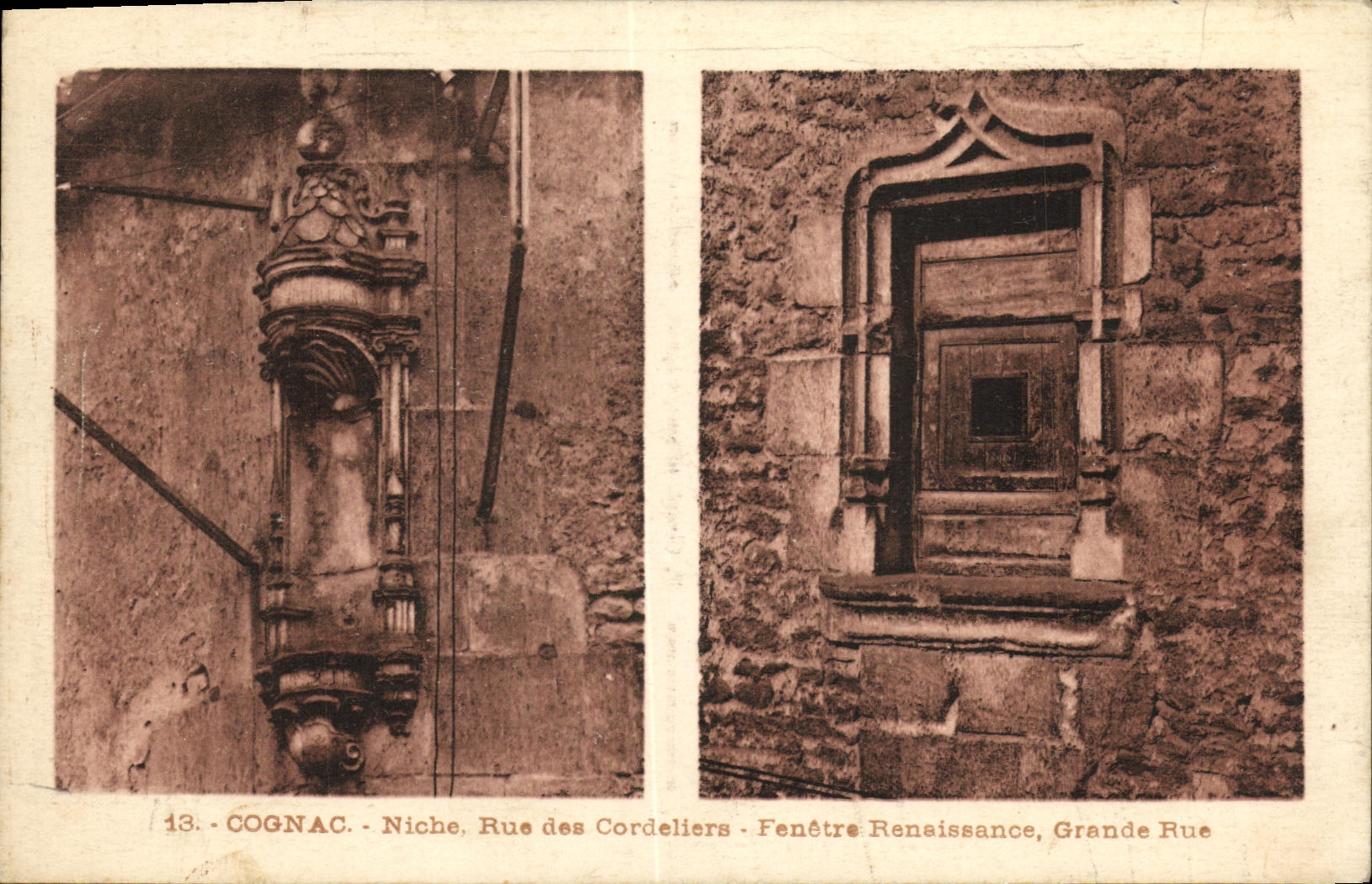 CPA Cognac Niche Rue des Cordeliers Renaissance Grande rue 