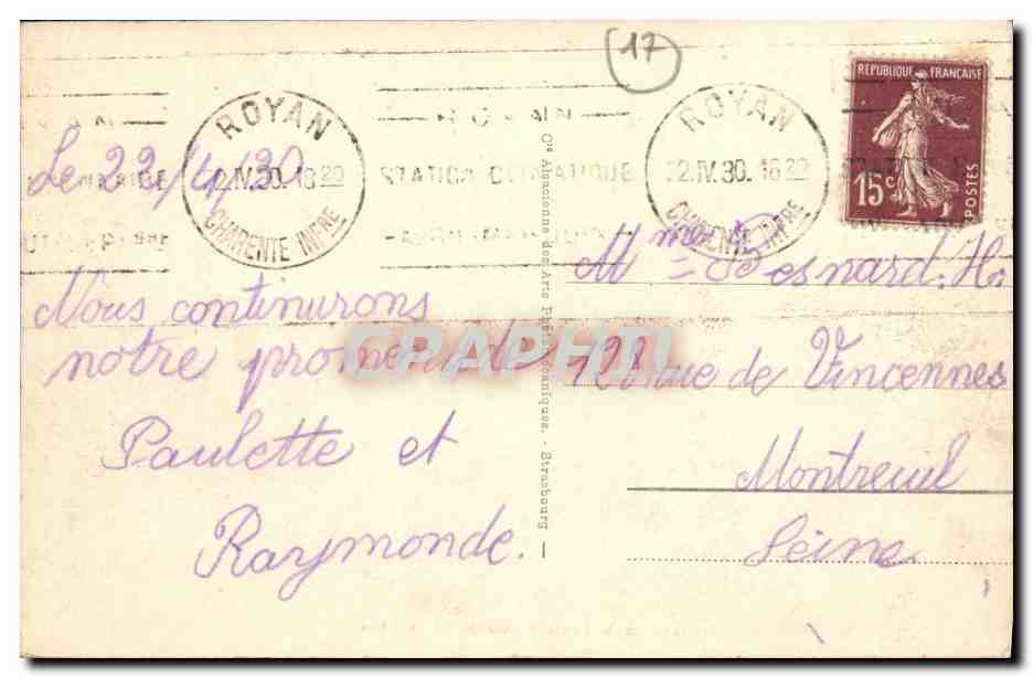 ROYAN - Un coin de la Grande Conche et la Ville — Achterkant