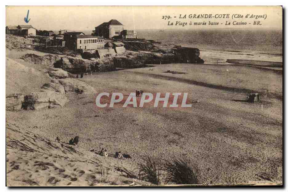 CPA Royan La Grande Cote La Plage a maree Basse Le Casino