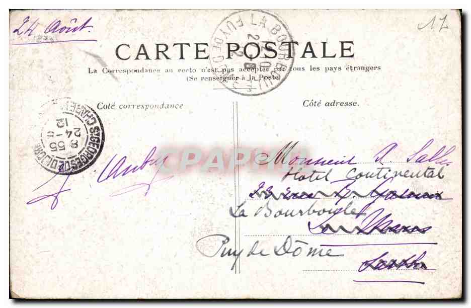 CPA Royan Entree de l Oasis et grand Hotel — Back