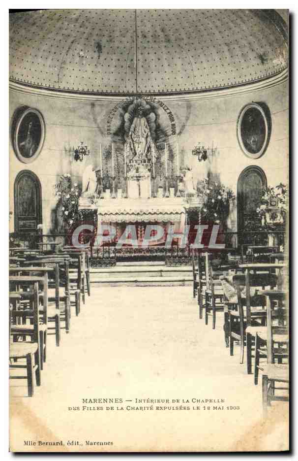 CPA Marennes Interieur de la Chapelle des Filles de la Charite Expulsees le 18 mai 1903