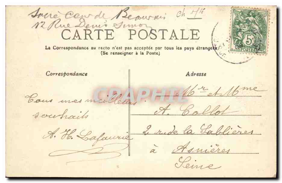 CPA Environs de Royan Saint Pallais Le Bureau L Eglise — Back