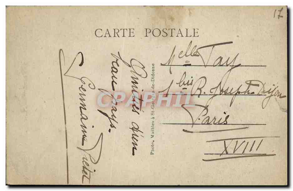Royan-Vaux-Nauzan — Le Parc et le Château des Basses — Photo Walthieu à St-Georges-de-Didonne — Verso