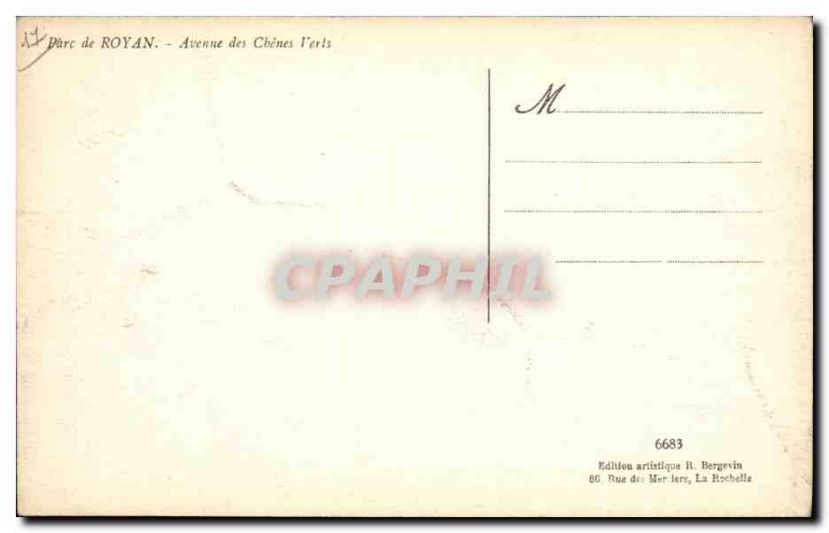 CPA Royan Avenue des Chenes Verts — Back