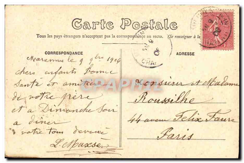 CPA Charente Le Fort du Chapus a Mer Basse Bateau — Rückseite