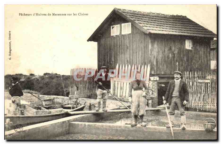 Pêcheurs d'Huitres de Marennnes sur les Claires — G. Bolognencier, libraire