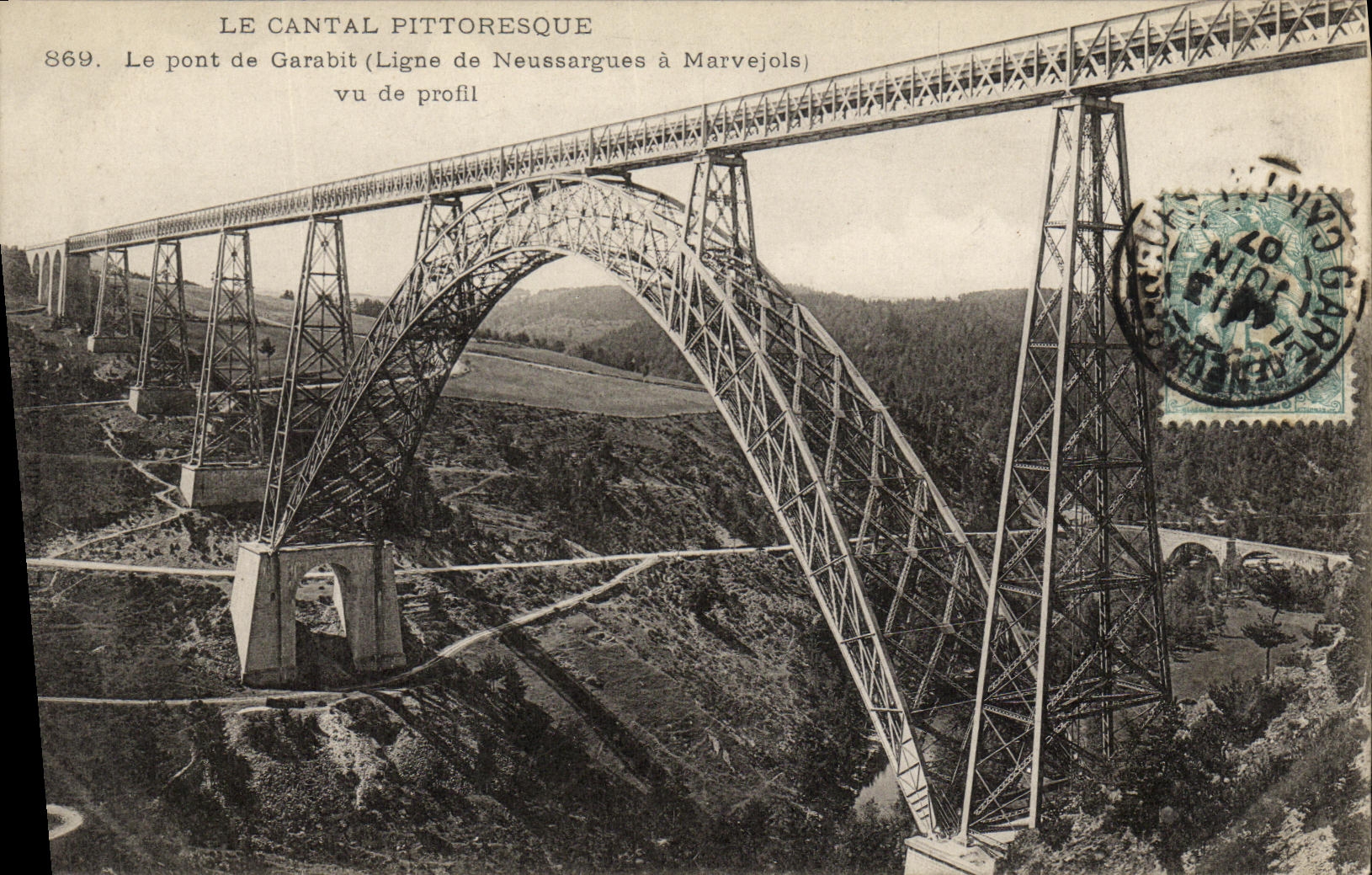 CPA Le Cantal Pont de Garabit Ligne de Neussargues a Marvejols vu de profil