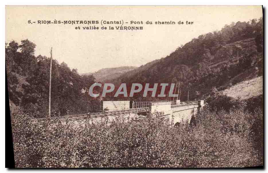 CPA Riom Es Montagnes Pont du chemin de Fer et Vallee de la Veronne
