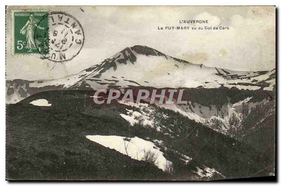 CPA L Auvergne Le Puy Mary vu du Col de Cere