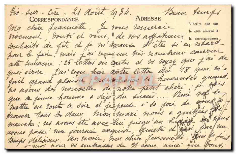 CPA Le Lioran Le Puy Griou Automobile — Rückseite