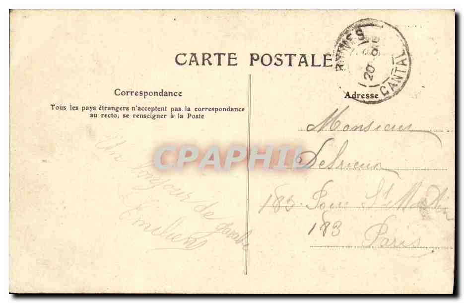 CPA L Auvergne Cantal Les Rives de la Truyere au Pont de Garabit — Rückseite