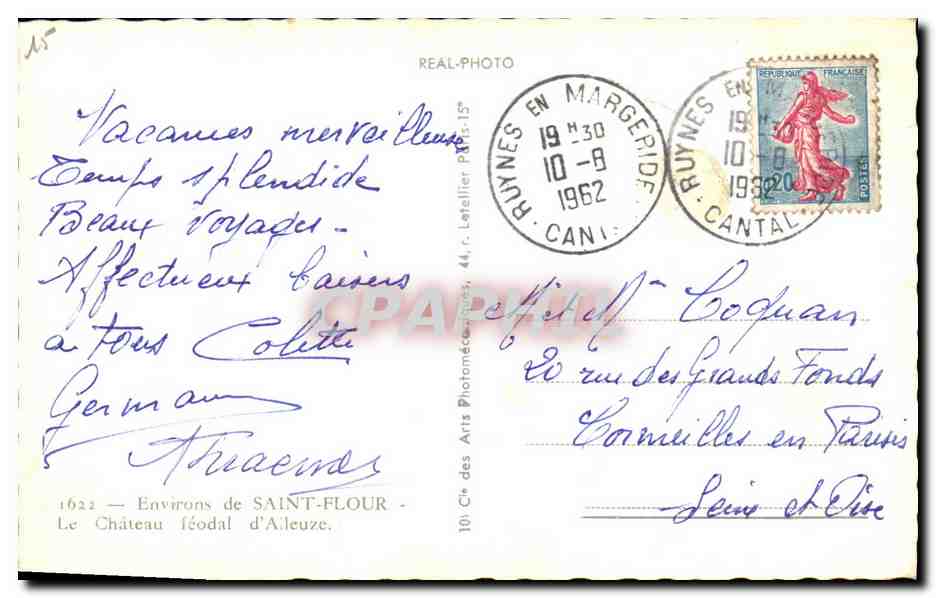 CPA Saint Flour Le Chateau Feodal d Alleuze — Rückseite