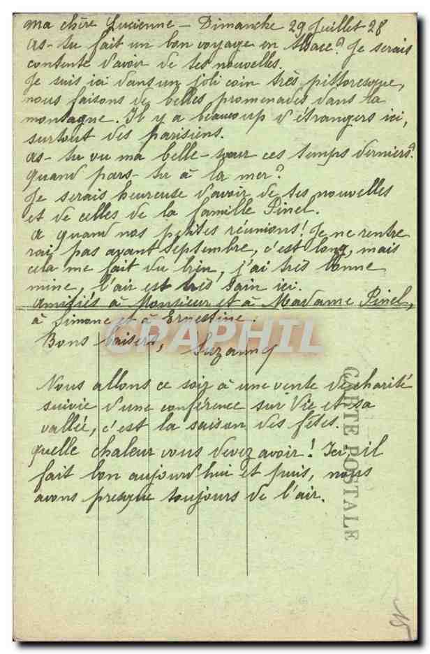 CPA Cantal Vic sur Cere Les Bords de la Cere — Rückseite