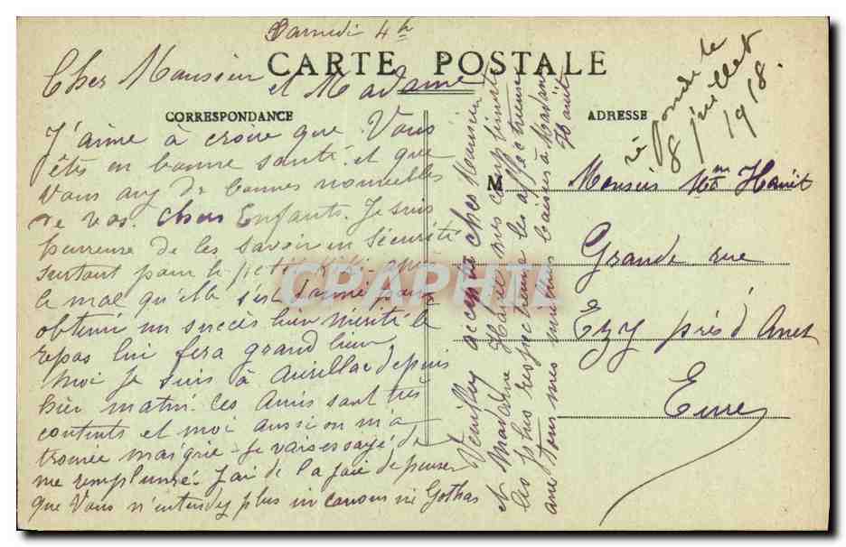 CPA Cantal Vic sur Cere Glacier de la Roucole — Rückseite