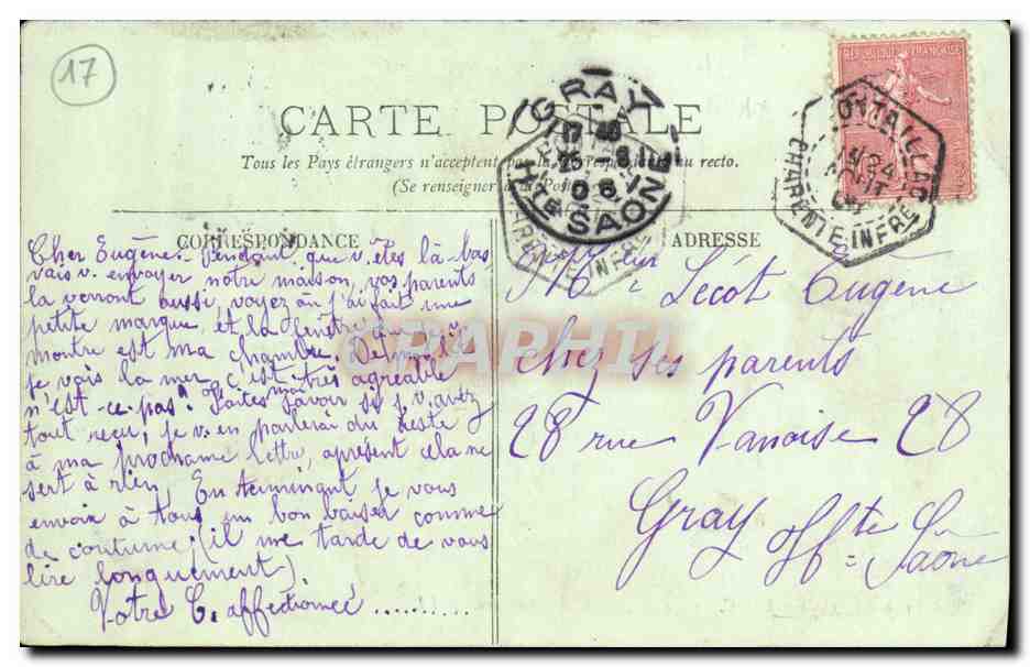 CPA Pontaillac La Plage et la Restauration — Rückseite