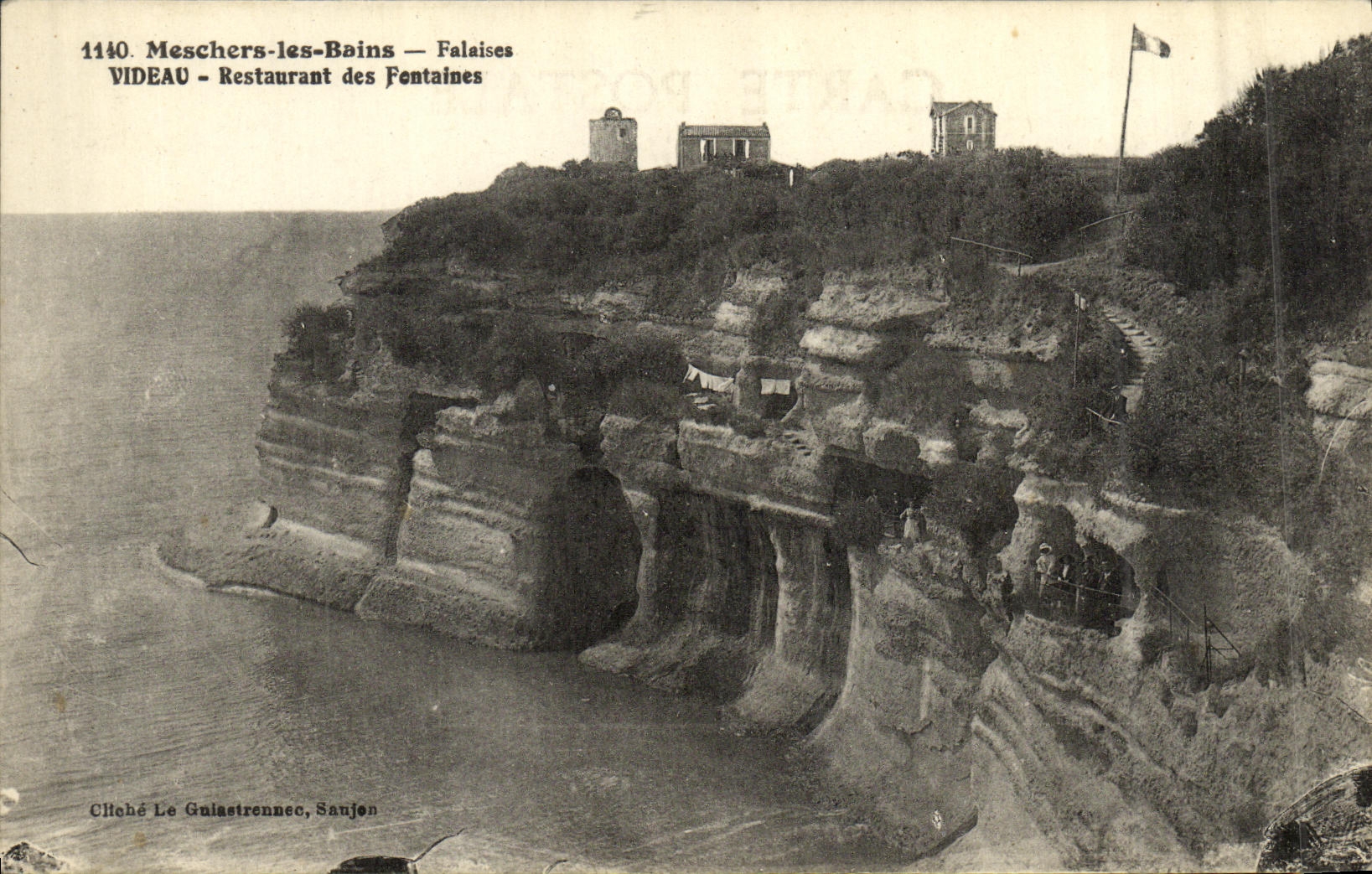 CPA Meschers les Bains Falaises Videau Restaurant des fontaines