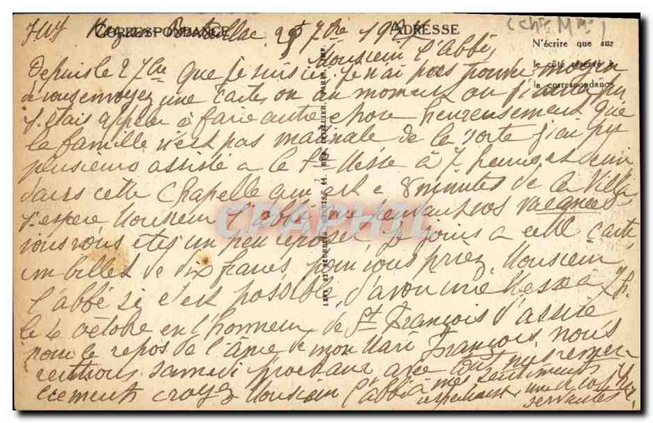 PONTAILLAC — La Chapelle Notre-Dame des Anges — LL — Verso