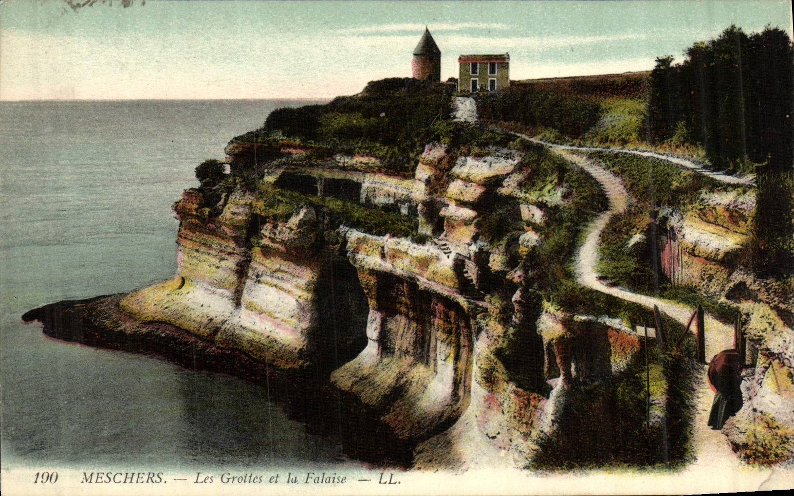 CPA Meschers Les Grottes et la Falaise