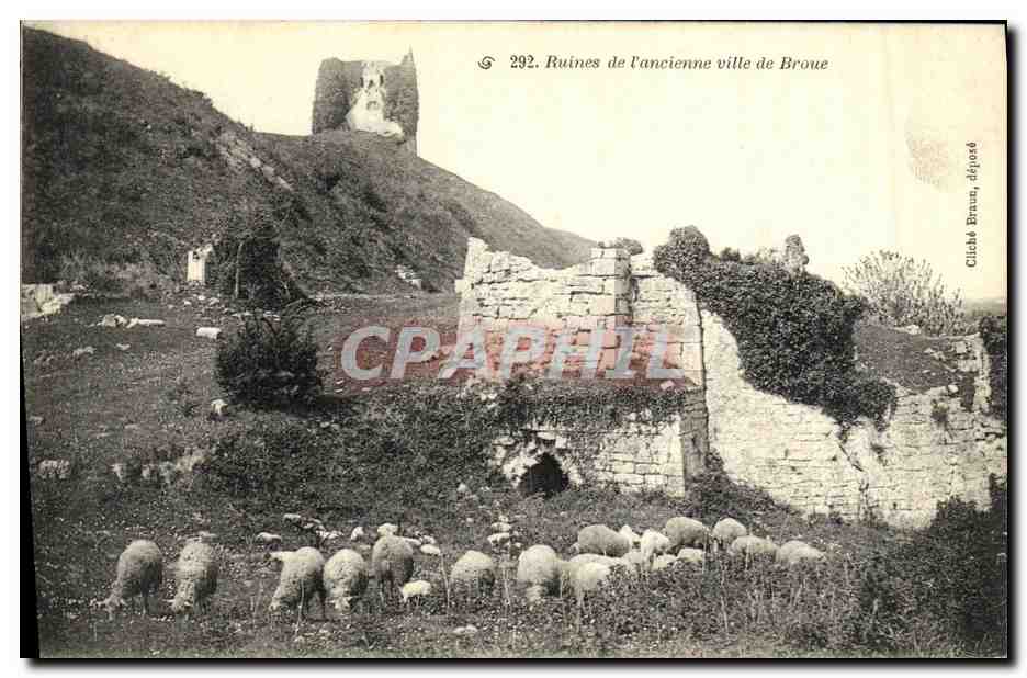 CPA Ruines de L Ancienne Ville de Broue Moutons 