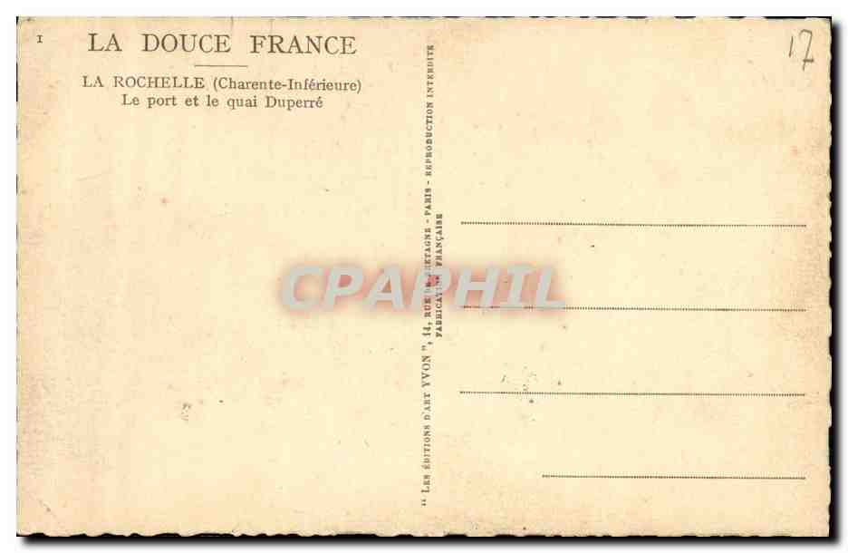 CPA La Rochelle Le port et le quai Duperre Bateaux — Verso