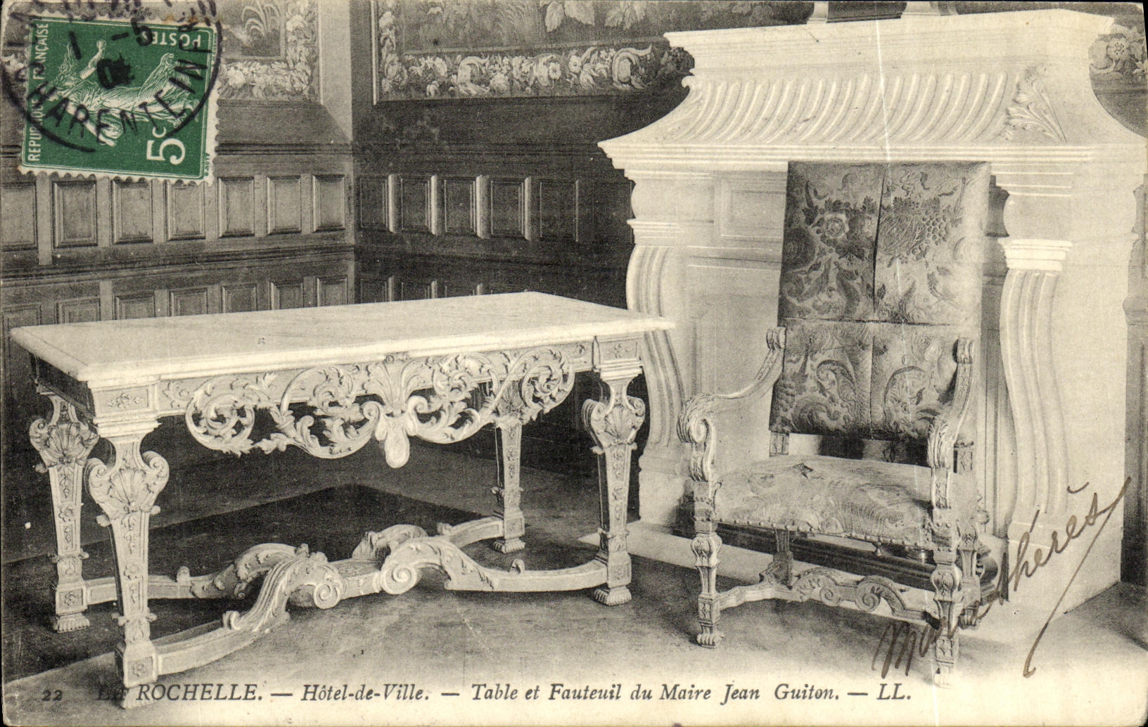 Rochelle — Hôtel-de-Ville — Table et Fauteuil du Maire Jean Guiton — LL