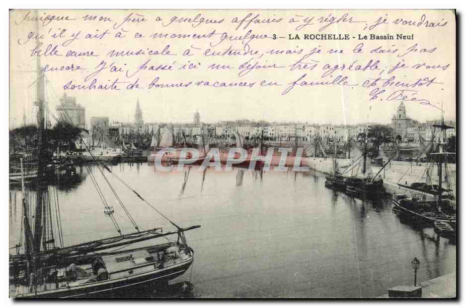 La Rochelle - Le Bassin Neuf — vue du port avec voiliers — éditeur inconnu, n°3