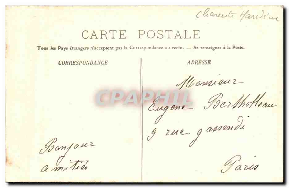 CPA La Rochelle Entree du Port Bateaux — Verso