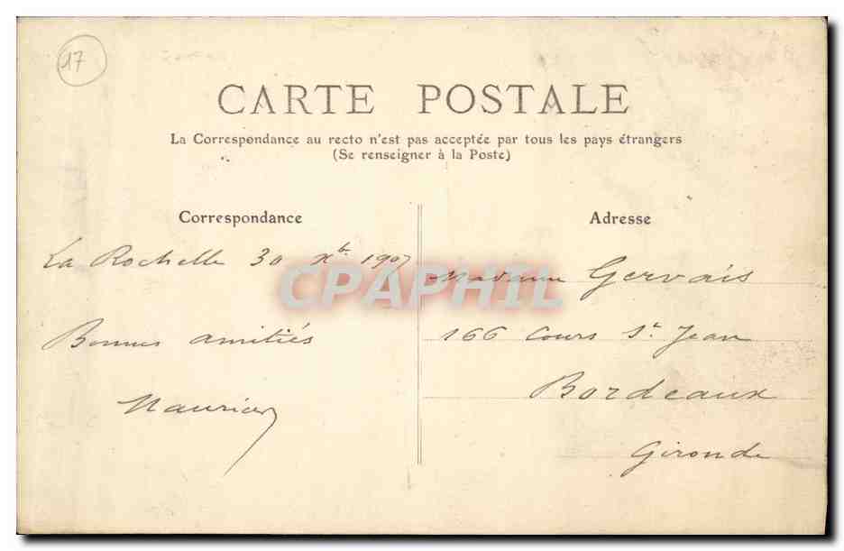 La Rochelle - Parc Charruyer - La Rivière — L. C. n° 522 — Rückseite
