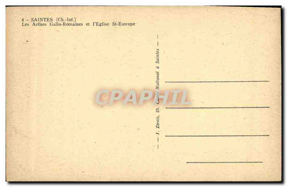 CPA Saintes Les Arenes Gallo Romaines et l Eglise St Eutrope — Back