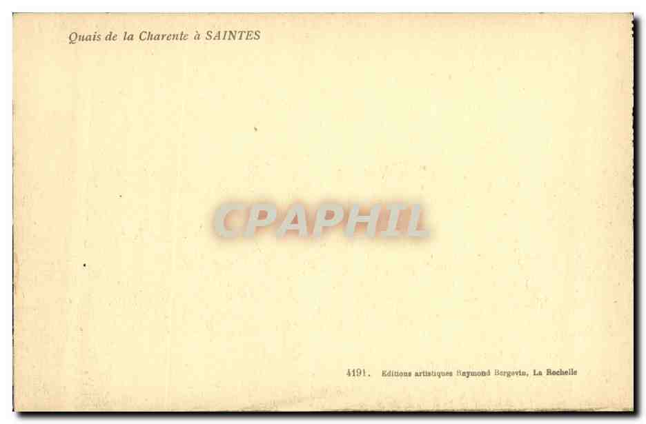CPA Quais de la Charente a Saintes Bateaux — Rückseite