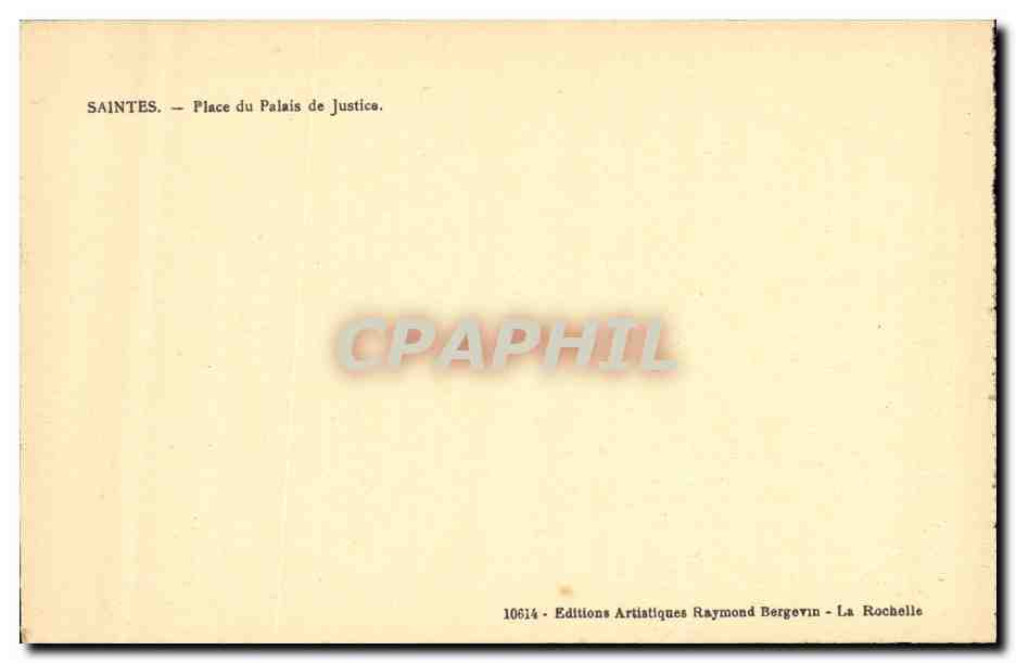 CPA Saintes Place du Palais de Justice — Rückseite