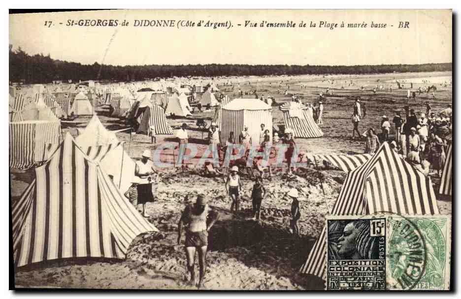 CPA Charente Inferieure St Georges de Didonne Vue d ensemble de la plage a maree basser