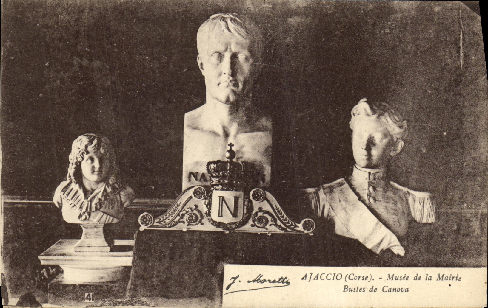 CPA Ajaccio Musee de la Mairie Bustes de Canova