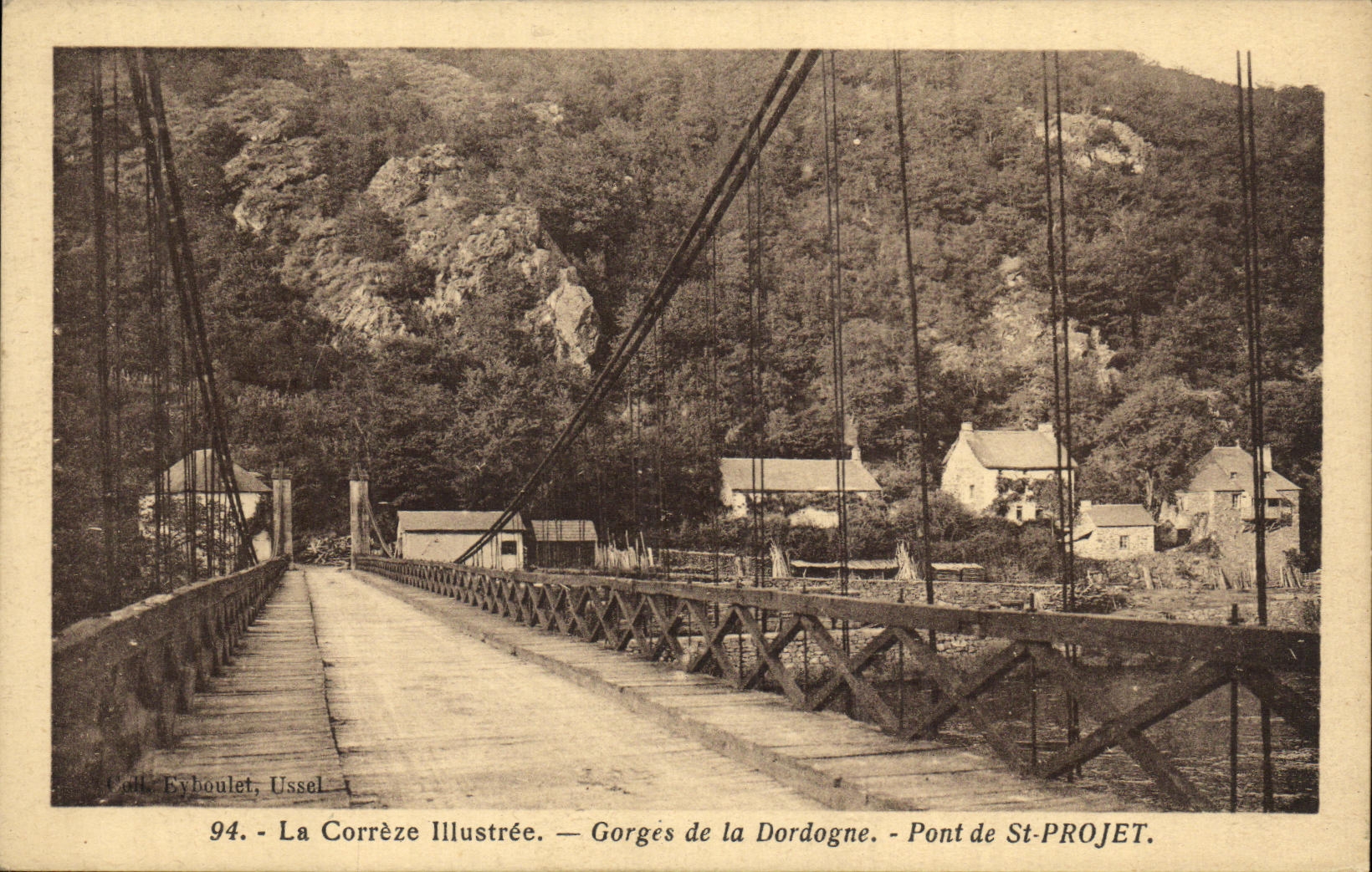 CPA Le Correze Illustree Gorges de la Dordogne Pont de St Projet