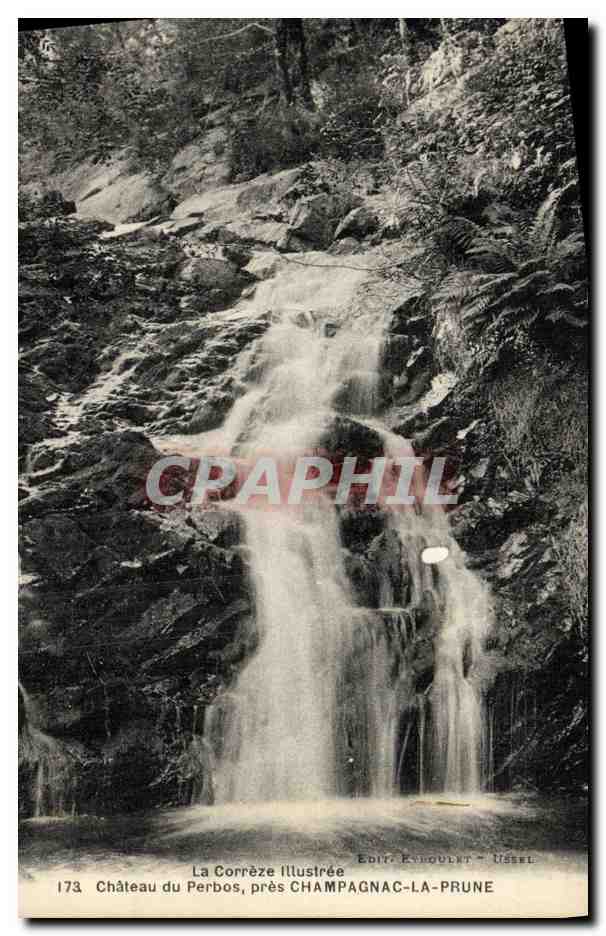 Château du Perbos, près Champagnac-la-Prune — cascade — La Corrèze Illustrée, n°173