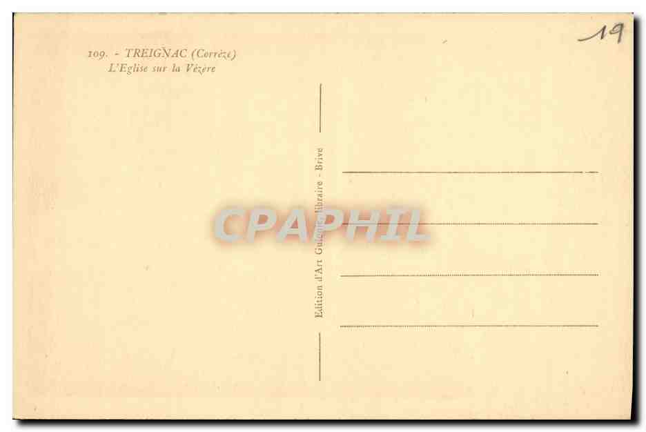 CPA Treignac L Eglise sur la Vezere — Rückseite