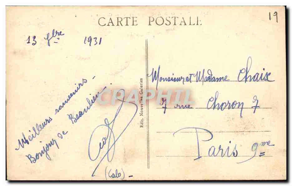 CPA Beaulieu sur Dordogne Les coteaux d Altillac  — Rückseite
