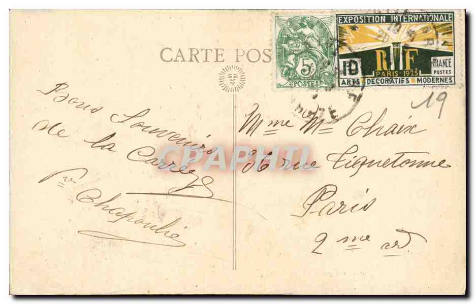 CPA Brive Cour de la Gare et Hotel de l Etoile  — Rückseite