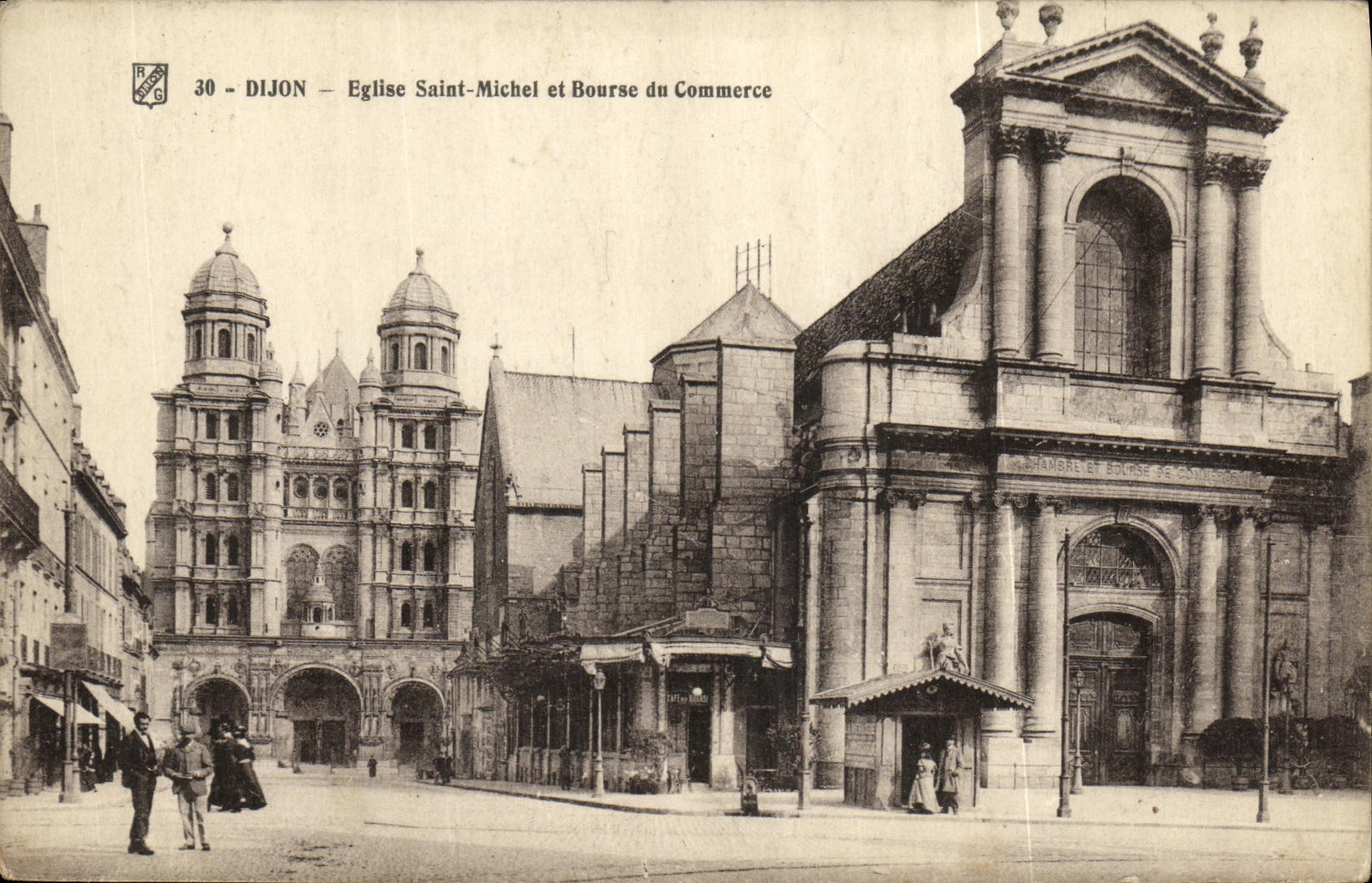 CPA Dijon Eglise Saint Michel et Bourse du Commerce
