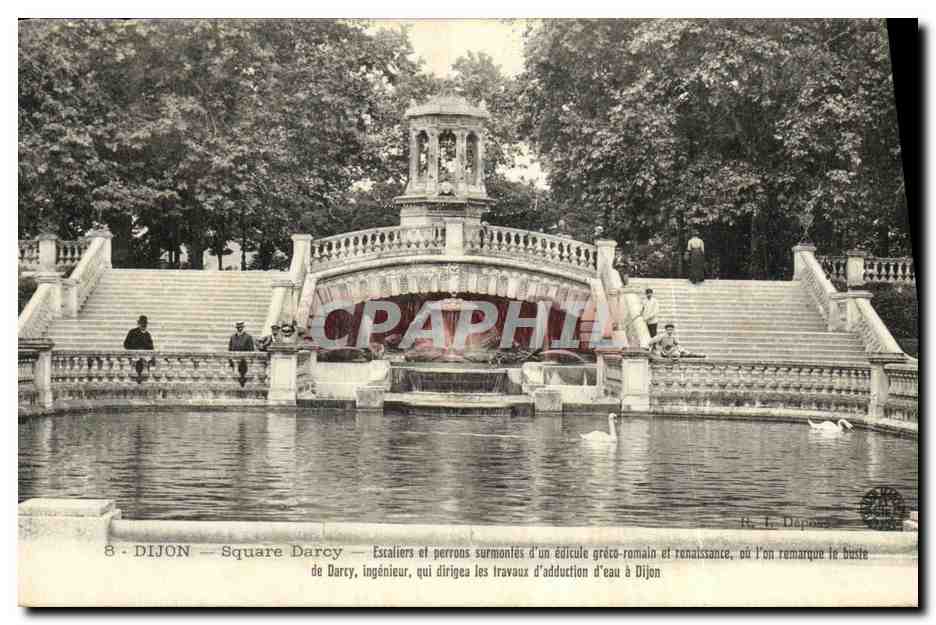 CPA Dijon Square Darcy Escaliers et perrons 