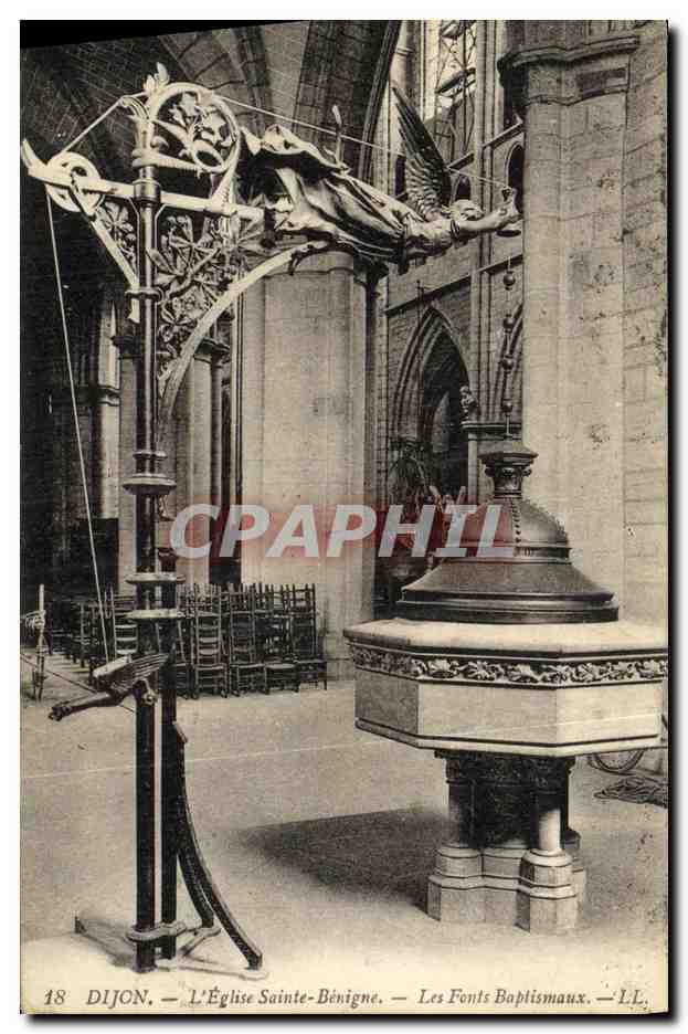 CPA Dijon L Eglise Saint Benigne Les Fonts Baptismaux