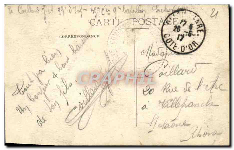 CPA Dijon Vue Generale prise de la Tour de l Hotel de Ville Quest — Rückseite