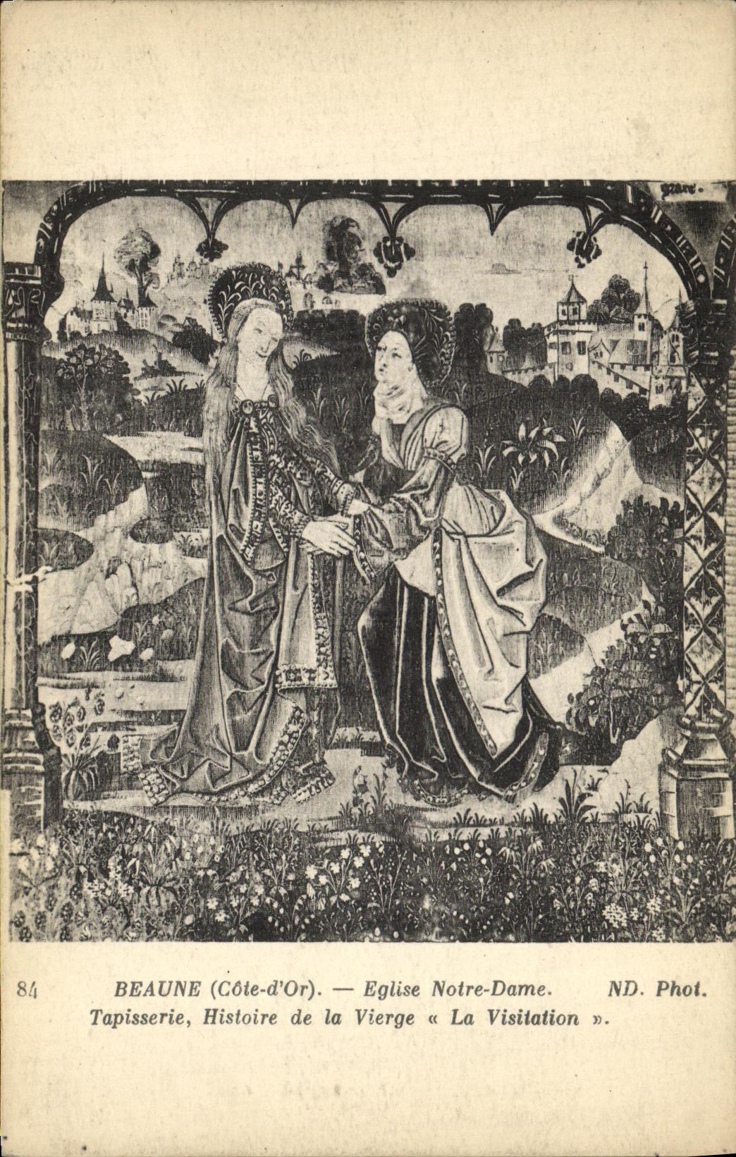 Beaune (Côte-d'Or) — Tapisserie de l'Église Notre-Dame, scène « La Visitation » — ND. Phot.
