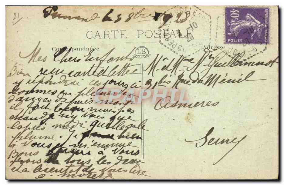 CPA Beaune Le Creux du Cheval Boulevard Bretonniere — Rückseite