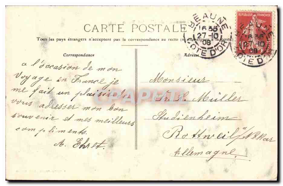 CPA Beaune Cour d honneur de l Hotel Dieu — Rückseite