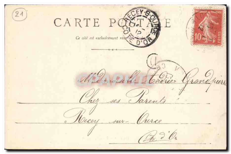 CPA Dijon Place des Ducs de Bourgogne — Rückseite