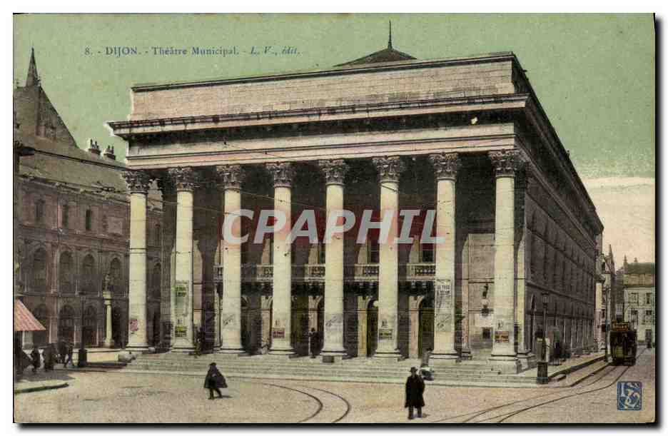 CPA Dijon Theatre Municipal Tramway